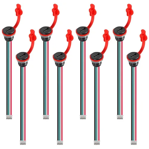 Miniatura 26 de 8pcs Bare Board Type-C Female Chassis Waterproof 2P Solder Wire Type USB C Pigtail Cable Extension Power Cable USB-C Plug to 2 Pin Bare Wire Open