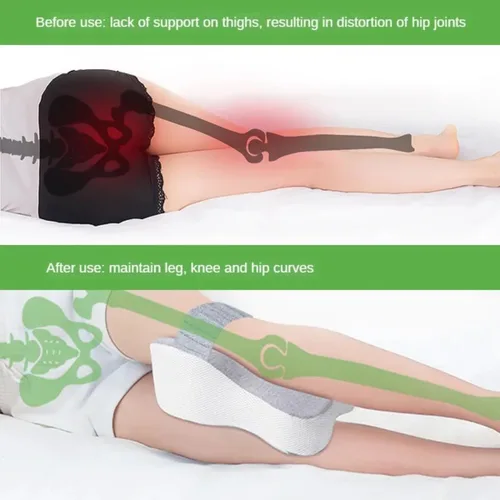 Miniatura 2 de Almohada de rodilla contorneada de espuma viscoelástica refrescante para dormir, ciática, alivio del dolor de espalda, rodilla y articulaciones