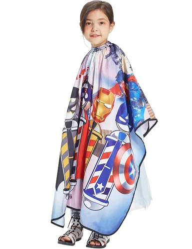 Miniatura 8 de DOKKIA KIDS Capa de peluquero para niños corte de pelo, niños, niños pequeños, niños y niñas, peluquería, estilo de salón, paño de tela, delantal