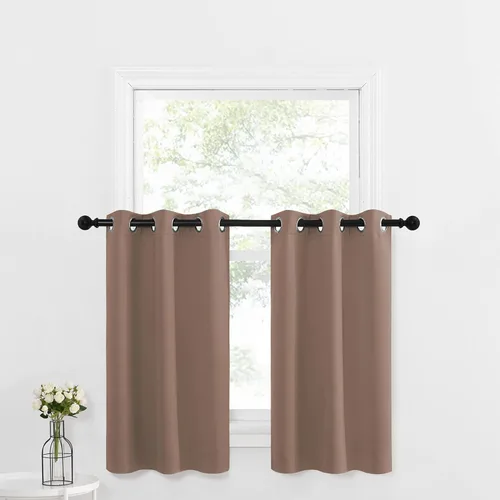 Miniatura 70 de NICETOWN Cortinas opacas de cocina para ventana sobre el fregadero, aislamiento térmico, decoración del hogar, pequeños niveles opacos con ojales