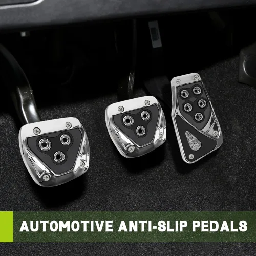 Miniatura 3 de Zufoty 3 piezas de almohadillas de pedal de aluminio antideslizantes para coche, cubiertas de pedal de freno de transmisión manual, cubiertas