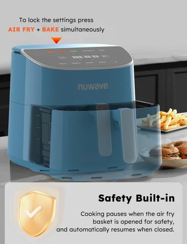 Miniatura 4 de Nuwave Brio Plus - Freidora de aire de 8 cuartos de galón, sin PFAS, nueva y mejorada, pantalla táctil digital, pantalla blanca fría, 50 °F ~ 400 °F