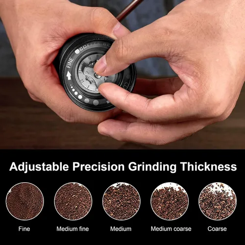 Miniatura 6 de Molinillo de Café Manual M6, Capacidad 25g (0.88 oz), Molinillo de Café de Mano con Cuerpo de Aluminio, Núcleo de Fresas de Molienda Hexagonales