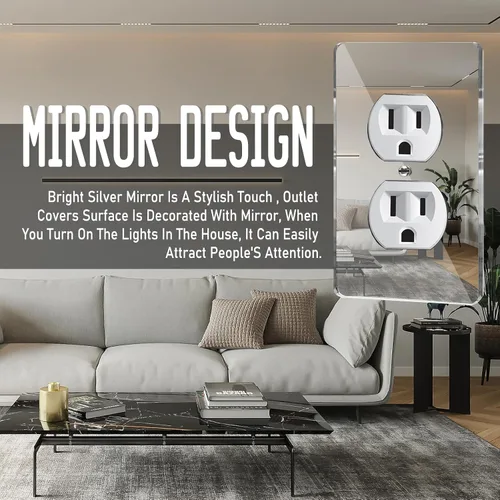 Miniatura 4 de 10 placas para interruptor de luz de espejo, salida de doble orificio de 4.72 x 2.91 pulgadas, cubierta de luz de interruptor, placas de pared