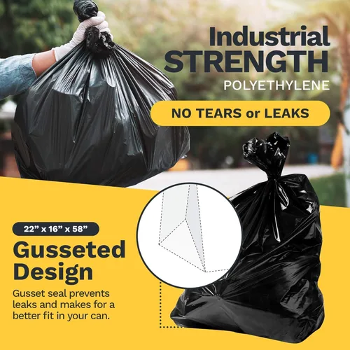 Miniatura 4 de ToughBag Bolsas de basura de 55-60 galones (100 unidades) (negro, 58 x 38 pies)