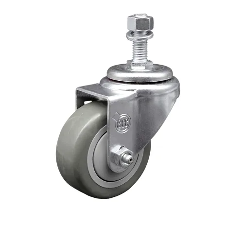 Miniatura 12 de Rueda giratoria de poliuretano con vástago roscado con rueda gris de 3 x 1.25 pulgadas y vástago de 1/2 pulgada - Capacidad de 300 libras/ruedas