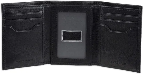 Miniatura 5 de Conjunto de billetera de tres compartimentos y llavero de cuero de Calvin Klein para hombres