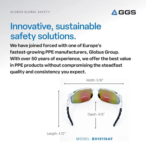 Miniatura 8 de Gafas de seguridad Bullhead Swordfish - antivaho, ligeras, resistentes al impacto y a los arañazos, gafas de sol con protección UV para caza/tiro