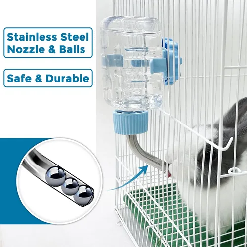 Miniatura 5 de Vannon Botellas de agua para animales pequeños de 6 onzas (6.0 fl oz), dispensador de agua transparente para conejos, cobayas, chinchillas, hurones