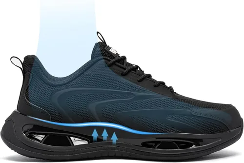 Miniatura 5 de LARNMERN Zapatillas de deporte con punta de acero para hombre, zapatos de seguridad de trabajo, zapatos ligeros Infinity PRO Series