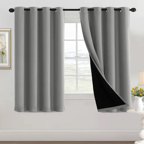 Miniatura 15 de H.VERSAILTEX Cortinas 100% de opacidad para dormitorio, con aislamiento térmico, cortinas opacas completas para sala de estar, cortinas de ventana
