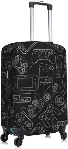 Miniatura 4 de Lukbfall Fundas elásticas lavables para equipaje con patrón de controlador de videojuegos, protector de equipaje para maleta de viaje, funda