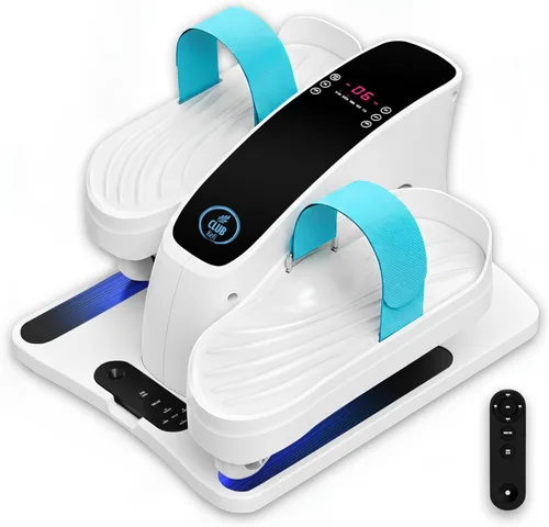 Máquina elíptica para debajo del escritorio, ejercitador eléctrico de pedal sentado para personas mayores y adultos, ejercitador compacto y Blanco