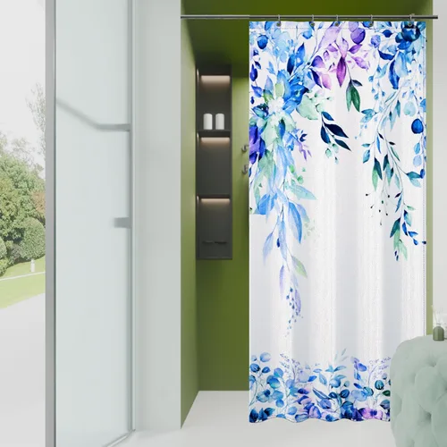 Miniatura 11 de Cortina de ducha de hojas de eucalipto negras para baño: juego de cortinas de ducha con acuarela de arte estético con ganchos, decoración de tela