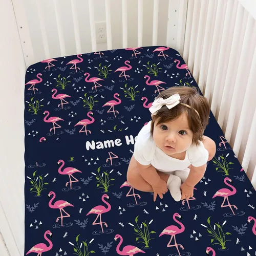 Miniatura 20 de Sábanas personalizadas para cuna de bebé arcoíris colorido con nombre, paquete personalizado y sábanas de juego para niñas bebés, sábanas de colchón