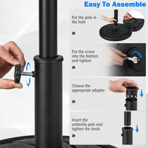 Miniatura 3 de Tangkula Base de sombrilla de 40 libras, sombrilla redonda resistente para exteriores, para mesa de 1.5 a 1.9 pulgadas, soporte de paraguas