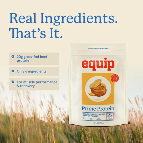Miniatura 7 de Equip Foods - Polvo de proteína limpia de carne de res alimentada con pasto, aislado proteico, apto para dieta carnívora, paleo y keto, sin gluten