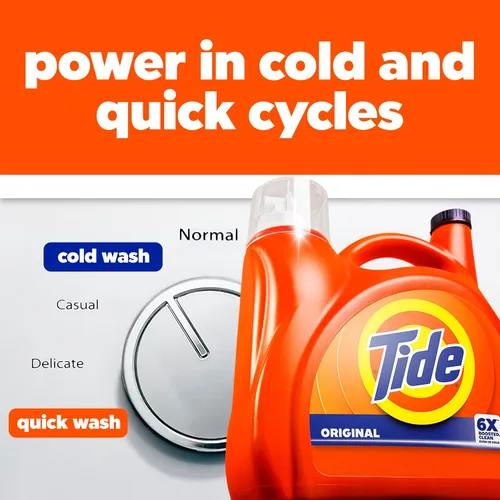 Miniatura 9 de Tide Detergente líquido para ropa, original, 100 cargas, 146 onzas líquidas, compatible con alta eficiencia