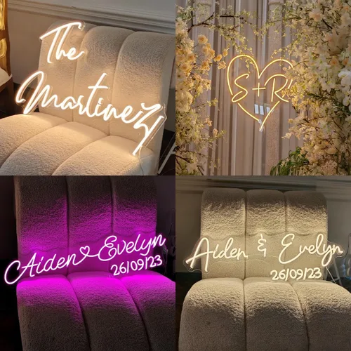 Miniatura 2 de Letrero de neón profesional con nombre personalizado, letrero de neón LED personalizable más grande para telón de fondo, decoración de bodas, micro
