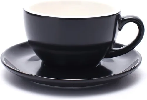 Miniatura 14 de Coffeezone Taza y Platillo de Café Espresso Doble, Cappuccino Pequeño y Café Especial, Porcelana de Hueso Nueva para Cafetería y Barista