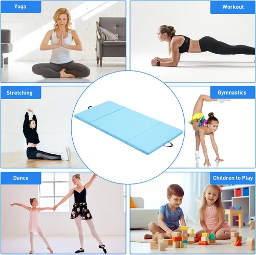 Miniatura 2 de ZENOVA Colchoneta de gimnasia 6'x3'x2''/4'x8'x2'' Colchoneta de ejercicio Colchoneta de gimnasio para aeróbicos en casa Entrenamiento Colchoneta 3