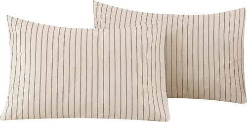 Miniatura 26 de ECOCOTT Floral Pillowcases Standard Size Set of 2, 100% Washed Cotton Pillow Cases with Envelope Closure, Beige Botanical Wildflower Printed Pillow