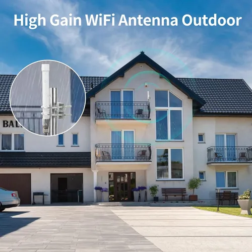 Miniatura 5 de Antena WiFi de doble banda 2.4 GHz 5 GHz 5.8 GHz 8dBi RP-SMA SMA antena macho para interiores y exteriores con cable KMR195 de 10 pies