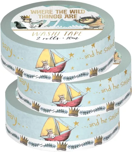 Miniatura 5 de Paper House Productions Where the Wild Things are - Juego de 2 rollos de cinta washi decorativa para álbumes de recortes y manualidades, personajes