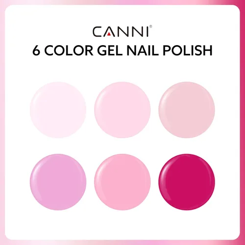Miniatura 2 de CANNI Juego de esmaltes de uñas en gel sin hema de 9ml - Kit de manicura de gel para uñas rosa claro de 6 piezas, esmalte LED de remojo fácil