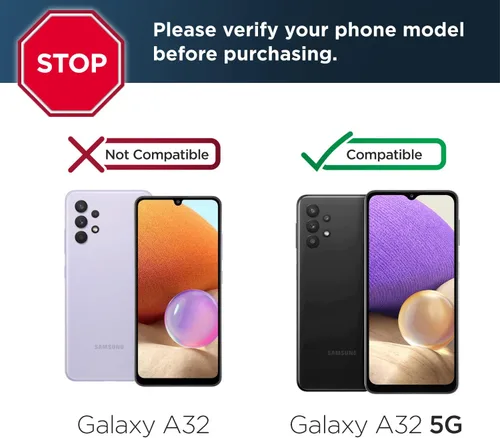 Miniatura 2 de ENCASED Falcon - Funda diseñada para Samsung Galaxy A32 5G, funda protectora de cuerpo completo resistente (negro)