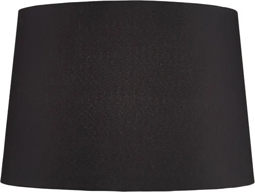 Pantalla de lámpara Springcrest de seda sintética negra grande tipo tambor cónico, 13" de diámetro superior x 15" de diámetro inferior x 10" de