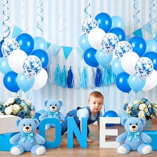 Miniatura 5 de Civaner Paquete de 4 osos de peluche de 14 pulgadas, lindos osos suaves, regalos a granel para mujeres, mejores amigas y novias (azul)