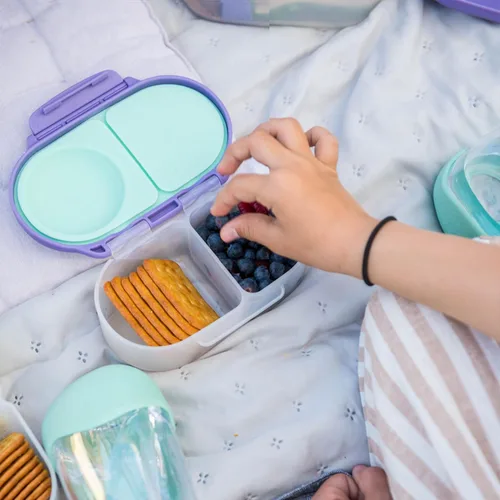 Miniatura 2 de b.box Mini recipientes para almuerzo + aperitivos (Lilac Pop): el juego de 2 unidades incluye lonchera (capacidad de 4 1/4 tazas) y caja de Lila Pop