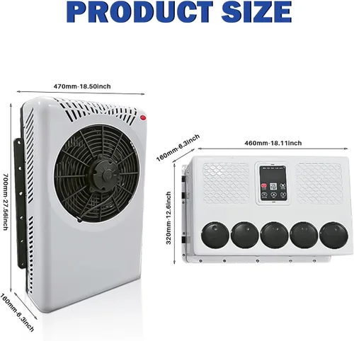 Miniatura 2 de 12 volt Aire acondicionado para camión eléctrico con unidad de aire acondicionado dividida de estacionamiento 12V 8000BTU para furgoneta camper