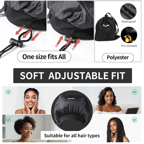 Miniatura 3 de Secador de Pelo con Gorro, Difusor de Pelo Ideal para Cabello Rizado, Tu Solución Definitiva - Gorra de Secador con Capacidad Amplia