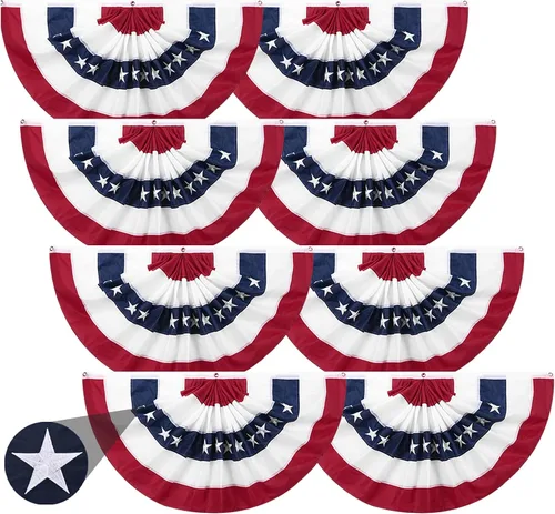 Miniatura 12 de Decoraciones patrióticas para interiores y exteriores, 2 x 20 pies, pancartas de rayas rojas, blancas y azules, decoraciones patrióticas de Estados