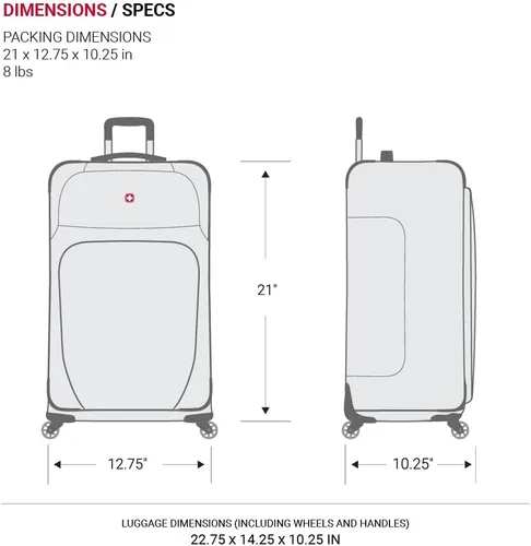 Miniatura 207 de SwissGear - Equipaje suave expandible Sion con ruedas, Negro