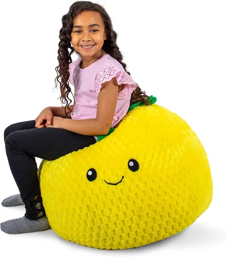 Miniatura 22 de Big Joe Silla Puf Clásica para Dormitorio de Niños y Rincón de Lectura, Azul Marino Fácil de Limpiar, Mezcla Duradera de Nylon y Poliéster, 2 Pies