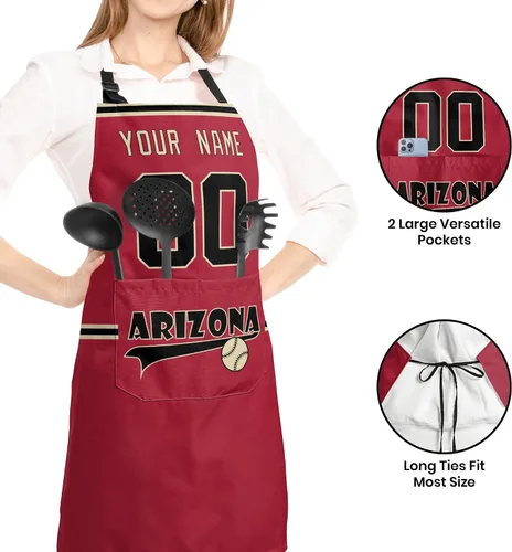 Miniatura 2 de ANTKING Custom Apron with Pocket Custom Any Name and Any Number Gifts for Dad Men Fans