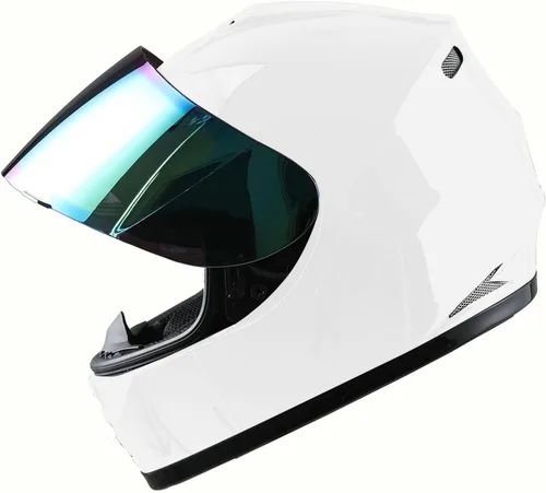 WOW Casco integral para motocicleta, bicicleta urbana BMX MX para niños: HKYB15 BLANCO BRILLO