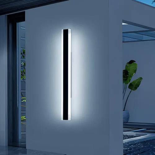 Miniatura 10 de Luces de Pared Modernas para Exterior de Casa, Apliques de Pared al Aire Libre de 23.6 Pulgadas, 3 Luces Color 3000K/4500K/6000K, Resistente al Agua