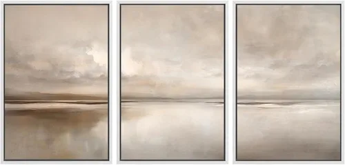 Miniatura 62 de SIGNWIN Lienzo enmarcado para pared, juego de arte tranquilo con reflejo de lago, acuarela, montaña y agua, ilustraciones modernas, arte abstracto