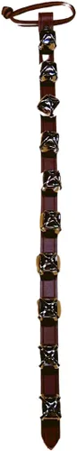 Miniatura 18 de Warner Arctic Sleigh Bells - Timbres decorativos de cuero para puerta (10 pulgadas con 3 campanas, cuero negro con campanas de latón)