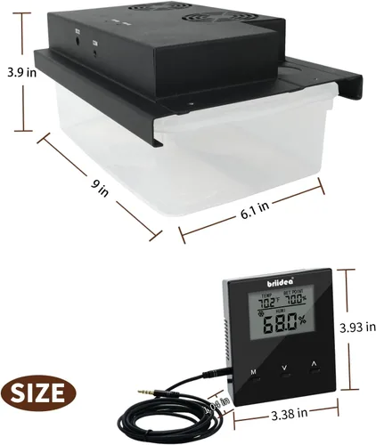 Miniatura 4 de Briidea Humidificador eléctrico para gabinetes de 10 a 16 pies cúbicos, ajustable de 30% a 80% de RH, control preciso de temperatura y humedad