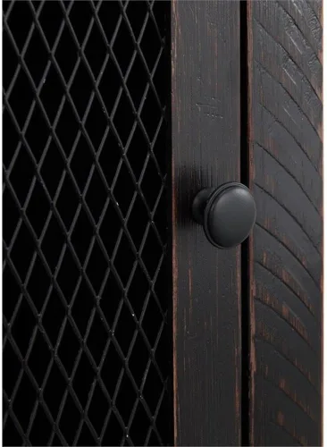 Miniatura 7 de Martin Svensson Home Mesa de silla - Negro antiguo y miel - Estilo rústico - con un cajón y armario para almacenamiento