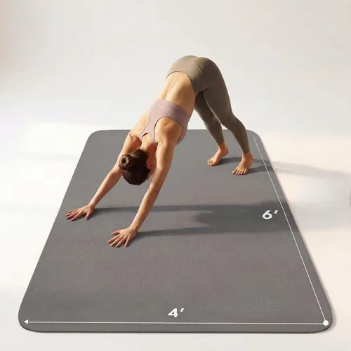 Esterilla grande de yoga de 6'x 4' (72"x 48") — Esterilla de ejercicio extra ancha de 1/4" y 1/3" de 183cm x 122cm, gran esterilla de ejercicio,