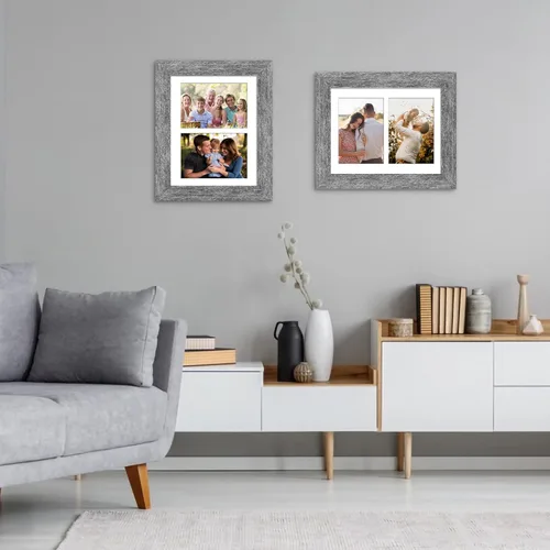 Miniatura 878 de Marcos de Fotos Collage de 13.5X15.5 con 7 Aberturas para Fotos de 4X6, Marco de Fotos Múltiples con Paspartú para Decoración de Pared, Grano