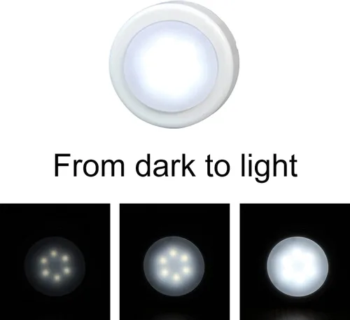 Miniatura 4 de WRalwaysLX Paquete de 10 luces LED de empuje para gabinete, funciona con pilas AAA de 3 x 1.5 V (no incluidas) para iluminación de cocina, debajo
