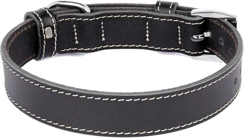 Miniatura 3 de Collar de perro de cuero genuino, collar de perro de cuero ajustable para perros pequeños y grandes (XS: cuello de 7.9 a 11.8 pulgadas, marrón)