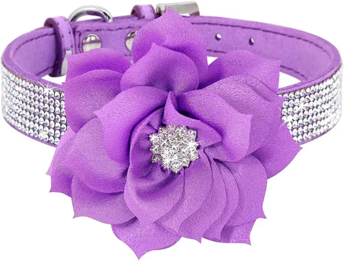 Miniatura 34 de Collares Pequeños para Perros Femeninos, Lindo Cristal de Rinstone con Pajarita de Diamante de Brillo para Cachorros para XXS XS Perros Pequeños